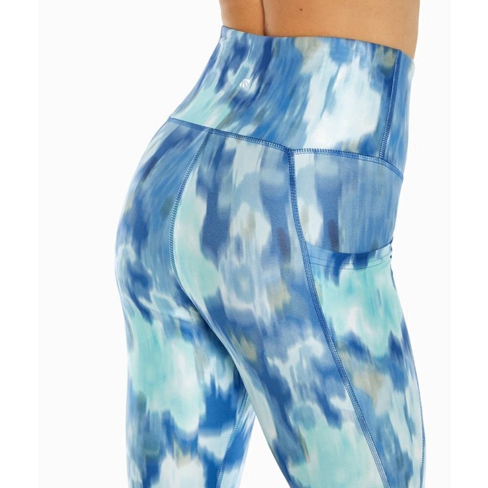 Marika | Surf Blue Abstract Terry Pocket Legging PLUS SIZE 3X - Picture 4 of 5